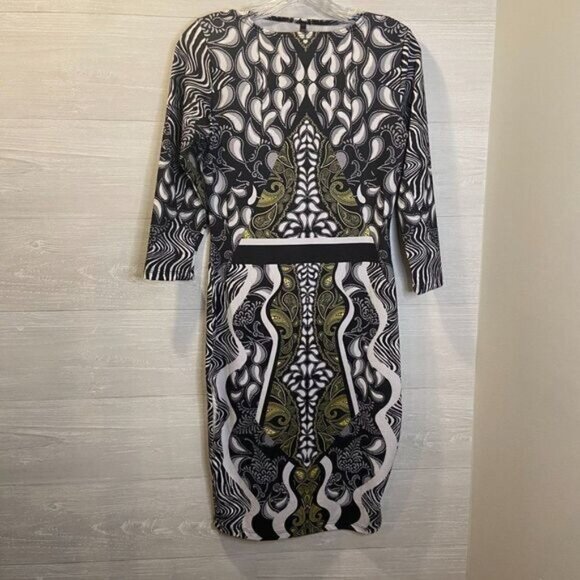 GoodTime USA‎ Women's Jewel Neck Bodycon Geometric Midi Dress - Picture 3 of 6